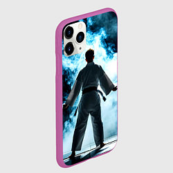 Чехол iPhone 11 Pro матовый Айкидоист в дыму, цвет: 3D-фиолетовый — фото 2