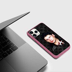 Чехол iPhone 11 Pro матовый Юрий Хой из Сектор газа, цвет: 3D-малиновый — фото 2