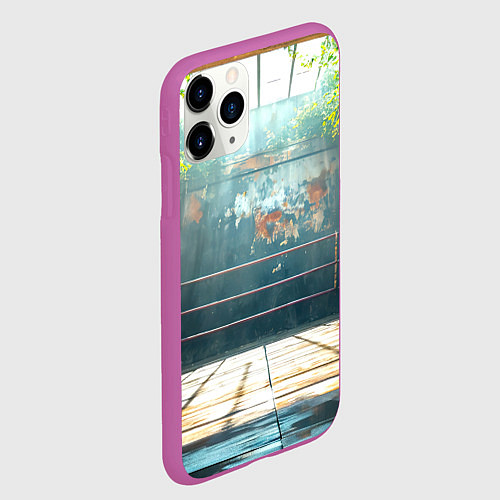 Чехол iPhone 11 Pro матовый Ринг под открытым небом / 3D-Фиолетовый – фото 2