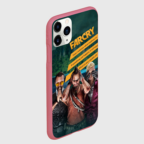 Чехол iPhone 11 Pro матовый Far Cry villains / 3D-Малиновый – фото 2