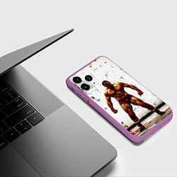 Чехол iPhone 11 Pro матовый Реслер на белом, цвет: 3D-фиолетовый — фото 2