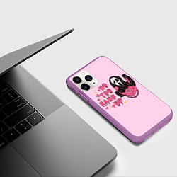 Чехол iPhone 11 Pro матовый Крик по телефону, цвет: 3D-фиолетовый — фото 2