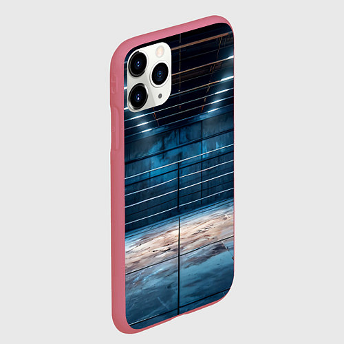 Чехол iPhone 11 Pro матовый Бойцовский спортзал / 3D-Малиновый – фото 2