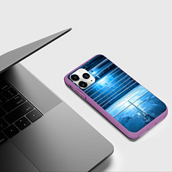 Чехол iPhone 11 Pro матовый Синий ринг, цвет: 3D-фиолетовый — фото 2