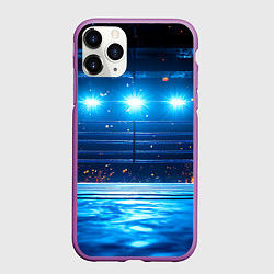 Чехол iPhone 11 Pro матовый Синий ринг в огне, цвет: 3D-фиолетовый