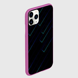 Чехол iPhone 11 Pro матовый Color blue black, цвет: 3D-фиолетовый — фото 2