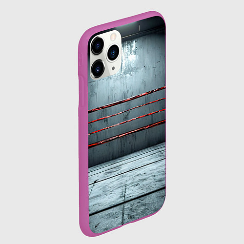 Чехол iPhone 11 Pro матовый Серый ринг / 3D-Фиолетовый – фото 2