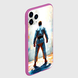 Чехол iPhone 11 Pro матовый Дзюдоист, цвет: 3D-фиолетовый — фото 2