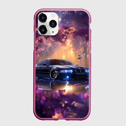 Чехол iPhone 11 Pro матовый БМВ Японская природа, цвет: 3D-малиновый