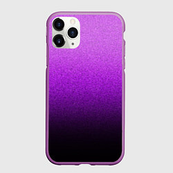 Чехол iPhone 11 Pro матовый Магический градиент крошка чёрно-фиолетовый, цвет: 3D-фиолетовый