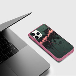 Чехол iPhone 11 Pro матовый Гранж потертая текстура, цвет: 3D-малиновый — фото 2