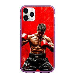 Чехол iPhone 11 Pro матовый Кикбоксер в красном, цвет: 3D-фиолетовый