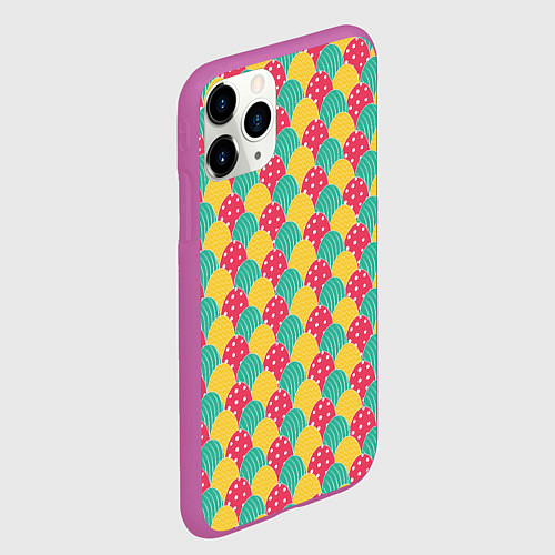 Чехол iPhone 11 Pro матовый Крашенные яйца / 3D-Фиолетовый – фото 2