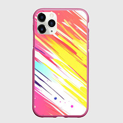 Чехол iPhone 11 Pro матовый Брызги краски на белом фоне, цвет: 3D-малиновый