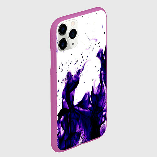 Чехол iPhone 11 Pro матовый Фиолетовый огонь текстура / 3D-Фиолетовый – фото 2