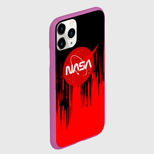 Чехол iPhone 11 Pro матовый Nasa краски текстура / 3D-Фиолетовый – фото 2