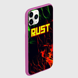 Чехол iPhone 11 Pro матовый RUST огненная текстура, цвет: 3D-фиолетовый — фото 2