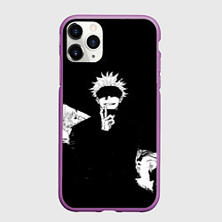 Чехол iPhone 11 Pro матовый Сатору годжо битва, цвет: 3D-фиолетовый