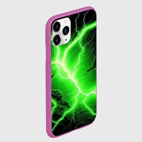 Чехол iPhone 11 Pro матовый Color green black / 3D-Фиолетовый – фото 2
