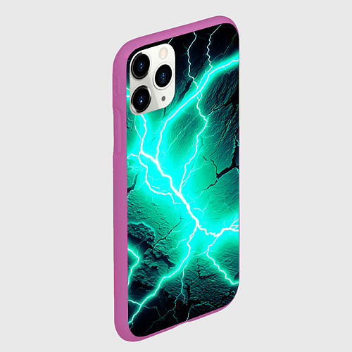 Чехол iPhone 11 Pro матовый Color light blue black / 3D-Фиолетовый – фото 2