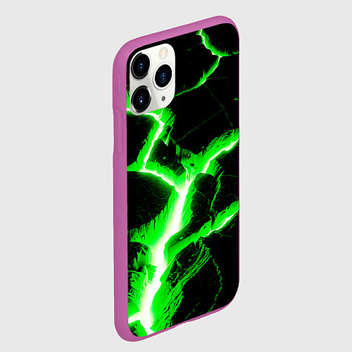 Чехол iPhone 11 Pro матовый Разлом / 3D-Фиолетовый – фото 2