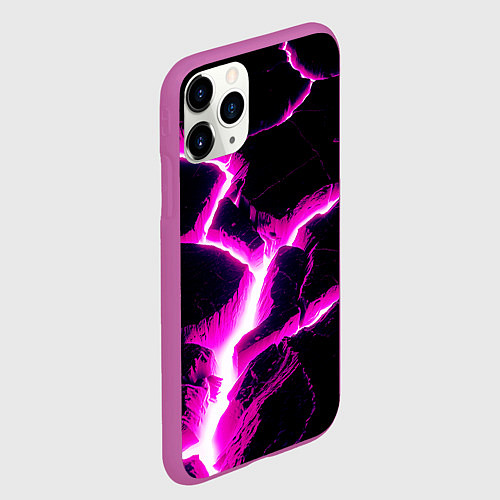 Чехол iPhone 11 Pro матовый Color pink black / 3D-Фиолетовый – фото 2