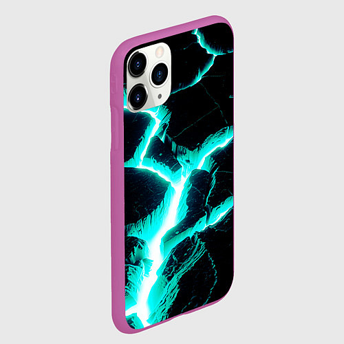 Чехол iPhone 11 Pro матовый Color light blue black / 3D-Фиолетовый – фото 2