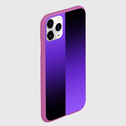 Чехол iPhone 11 Pro матовый Чёрно-сиреневый градиент пополам, цвет: 3D-фиолетовый — фото 2