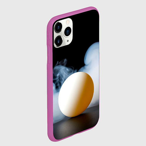 Чехол iPhone 11 Pro матовый Мяч для пинг понга в дыму / 3D-Фиолетовый – фото 2
