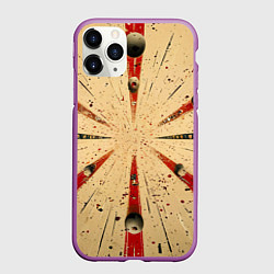 Чехол iPhone 11 Pro матовый Мишень с шарами для боулинга, цвет: 3D-фиолетовый