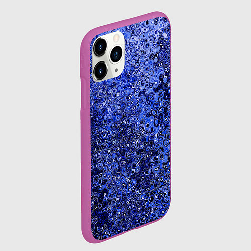 Чехол iPhone 11 Pro матовый Синий ультрамарин абстрактная текстура / 3D-Фиолетовый – фото 2