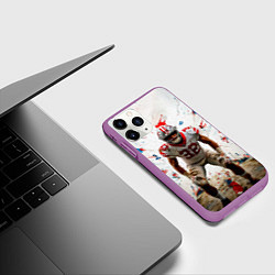 Чехол iPhone 11 Pro матовый Квотербек на белом, цвет: 3D-фиолетовый — фото 2