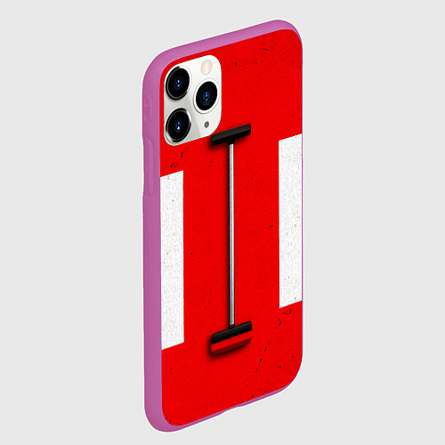 Чехол iPhone 11 Pro матовый Щётка для кёрлинга / 3D-Фиолетовый – фото 2
