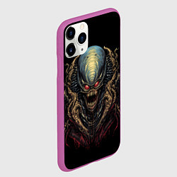 Чехол iPhone 11 Pro матовый Пришелец в ретро стиле, цвет: 3D-фиолетовый — фото 2
