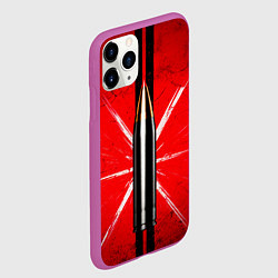 Чехол iPhone 11 Pro матовый Патрон на красном, цвет: 3D-фиолетовый — фото 2