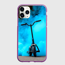 Чехол iPhone 11 Pro матовый Самокат в синем дыму