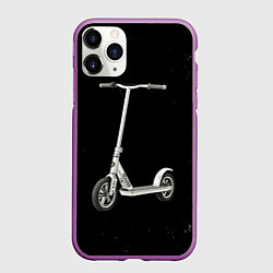 Чехол iPhone 11 Pro матовый Самокат на черно-белом