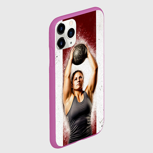 Чехол iPhone 11 Pro матовый Толкательница ядра / 3D-Фиолетовый – фото 2