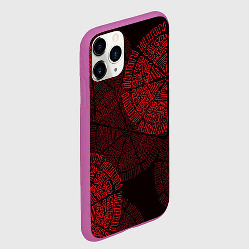 Чехол iPhone 11 Pro матовый Древне-не-древние узоры / 3D-Фиолетовый – фото 2
