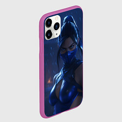 Чехол iPhone 11 Pro матовый Китана под дождем, цвет: 3D-фиолетовый — фото 2