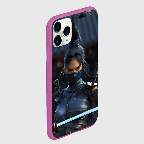 Чехол iPhone 11 Pro матовый Mortal Kombat - Kitana / 3D-Фиолетовый – фото 2
