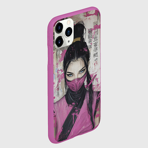 Чехол iPhone 11 Pro матовый Милина в японском стиле / 3D-Фиолетовый – фото 2