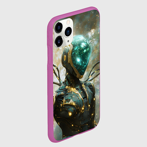 Чехол iPhone 11 Pro матовый Космический робот / 3D-Фиолетовый – фото 2