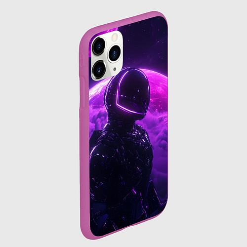 Чехол iPhone 11 Pro матовый Фиолетовый космос / 3D-Фиолетовый – фото 2