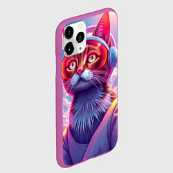 Чехол iPhone 11 Pro матовый Кот космонавт удивлен, цвет: 3D-фиолетовый — фото 2