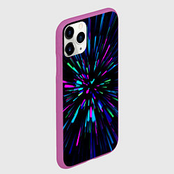 Чехол iPhone 11 Pro матовый Neon rods, цвет: 3D-фиолетовый — фото 2