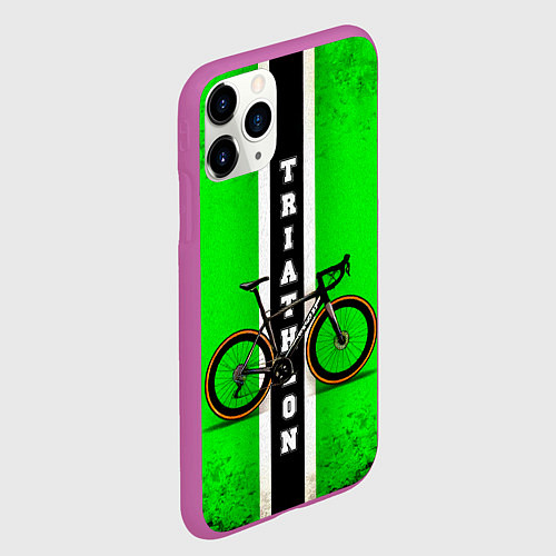 Чехол iPhone 11 Pro матовый Triathlon / 3D-Фиолетовый – фото 2