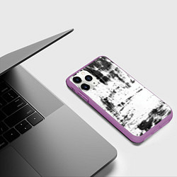 Чехол iPhone 11 Pro матовый Color black and white, цвет: 3D-фиолетовый — фото 2