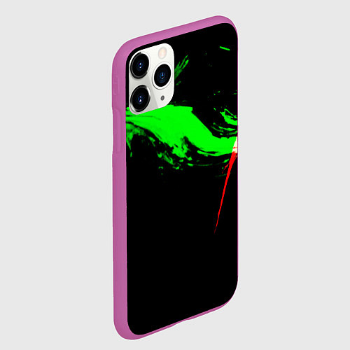 Чехол iPhone 11 Pro матовый Color black green red / 3D-Фиолетовый – фото 2
