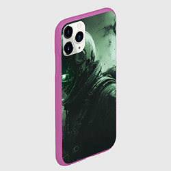 Чехол iPhone 11 Pro матовый Зеленый скелет космонавта, цвет: 3D-фиолетовый — фото 2